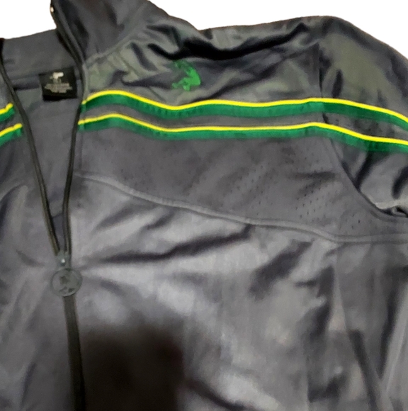 - Shaq L Track Suit Gray Green Vintage 90s Jacket Pants Fullzip Athletic … - Picture 5 of 7